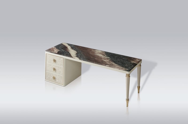 Frandiss Landscape Purple Stone-Top Desk