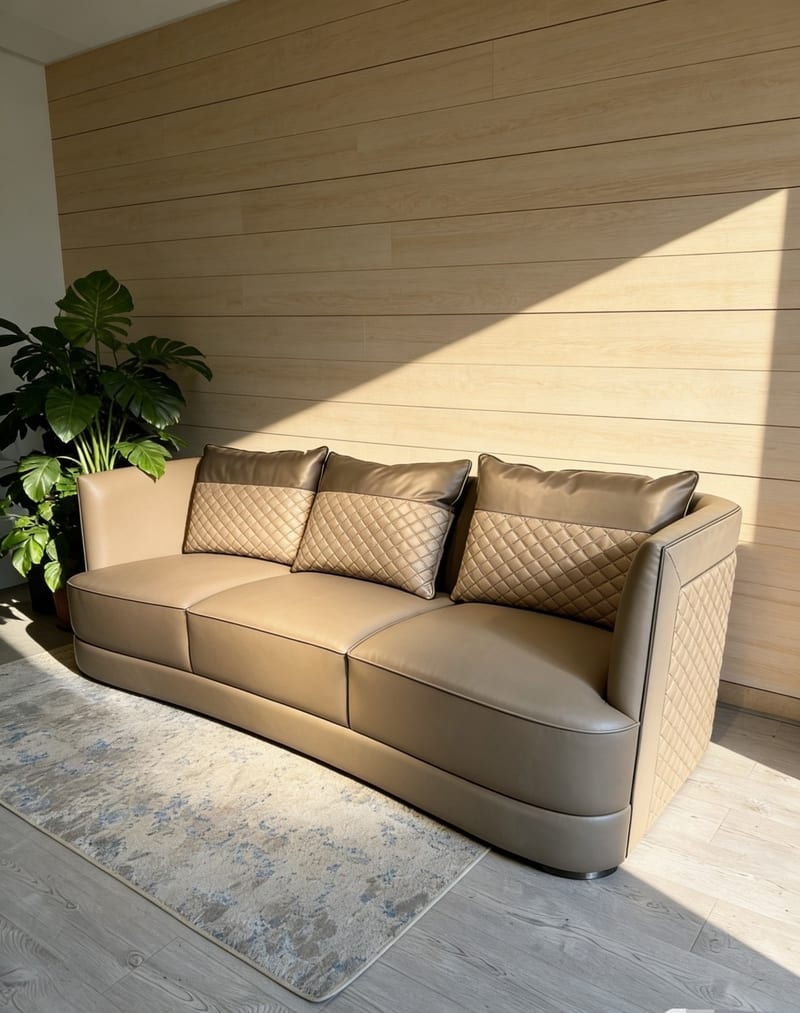 Mextra MCH51X Taupe Leather 3-Piece Sofa Set