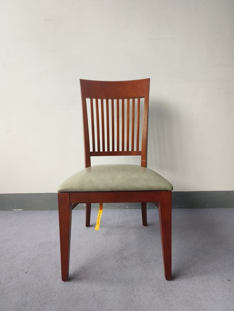 EA American Birch Dining Chair, Leather Seat