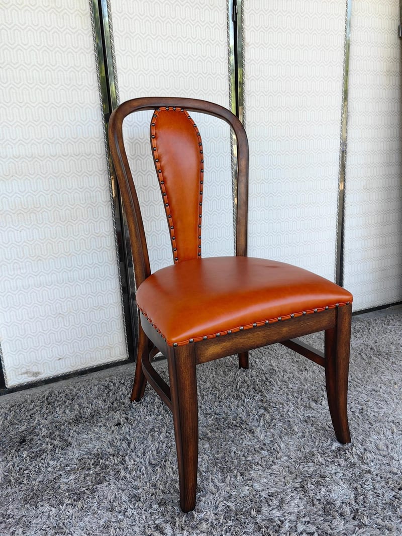 FOUR CORNERS IC103 Solid Wood Leather Dining Chair