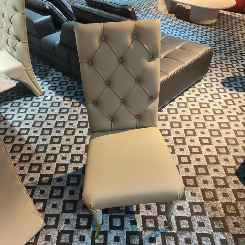 Aibonite Italian Leather Armchair with Mahogany Frame