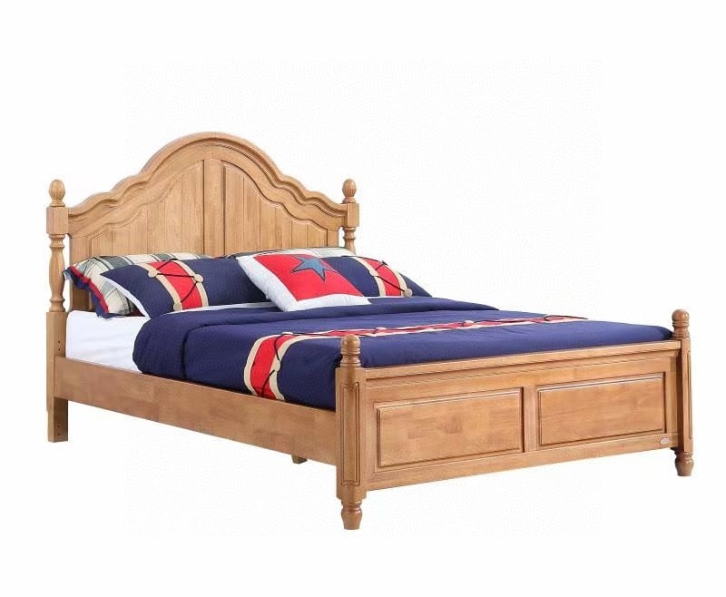 Oak Cloister Solid Wood Bed with Mortise-and-Tenon Joinery