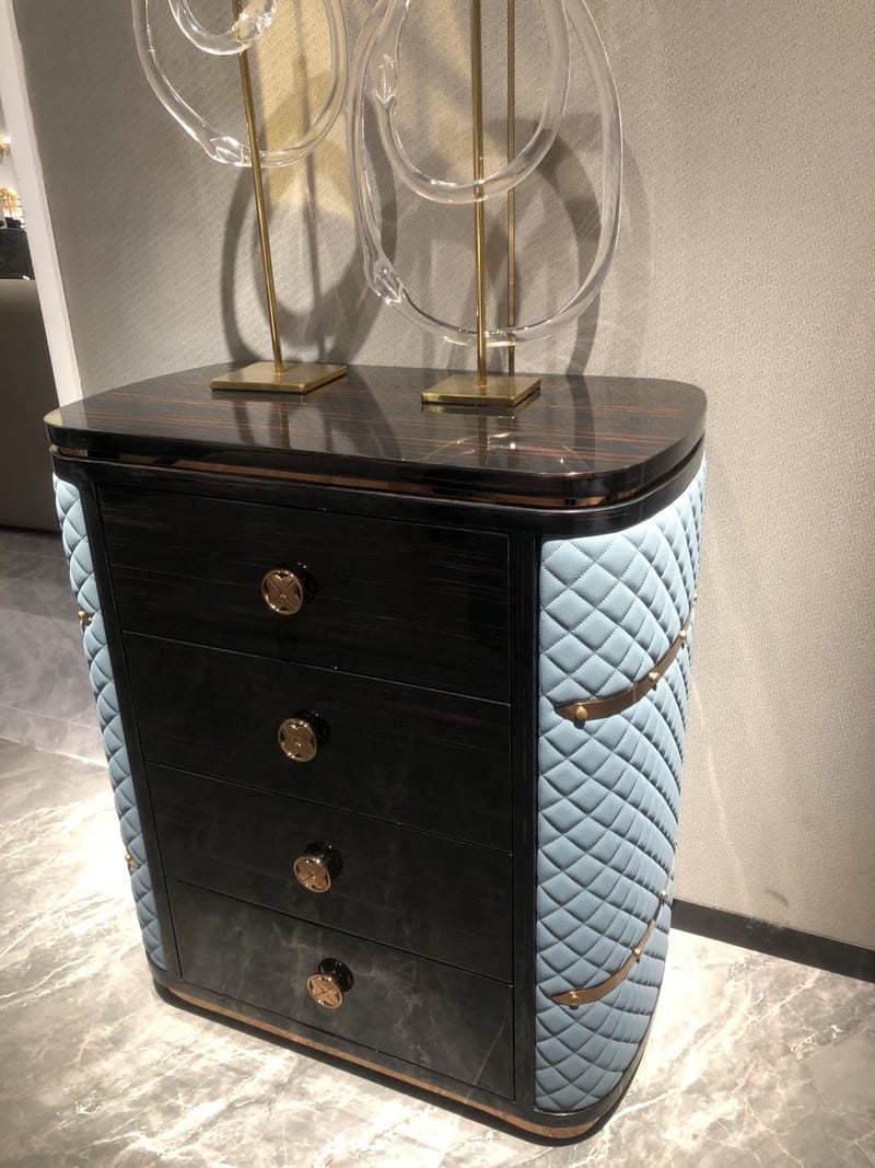 ck Furniture 128 Four-Drawer Dresser, Frosted Grid Leather