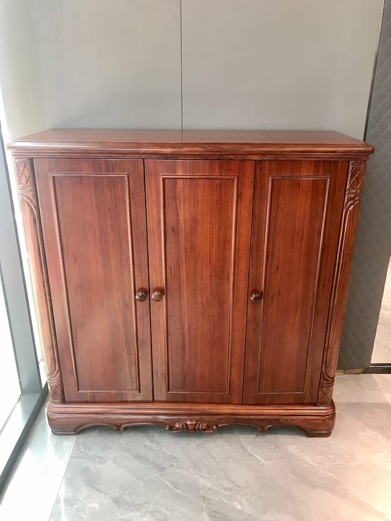 Weisen Earl Mango Wood 3-Door Shoe Cabinet