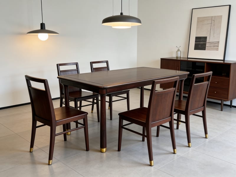 Ingrid George Collection Solid Poplar Long Dining Table