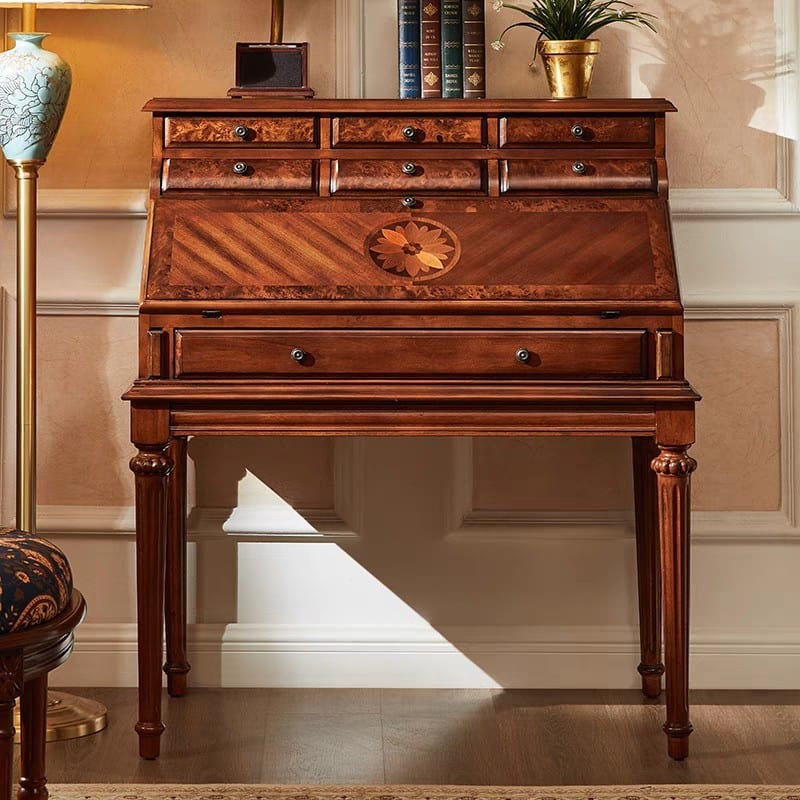 American Secretary Desk in Birch with Cherry Veneer