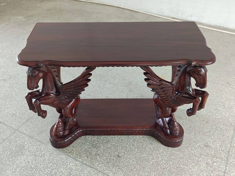 SCHI-RRU Italian Hand-Carved Pegasus Console Table