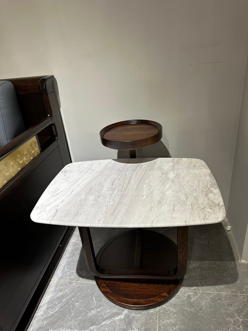 Zhongge Mingyun 829 New Chinese Nesting Tables in Wood & Marble