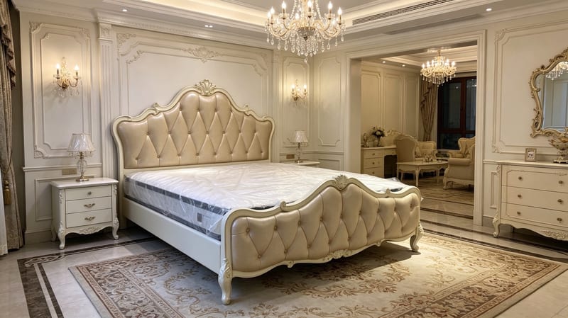 Shenzhen Tianyi HDX1301 French Solid Wood Leather Bed