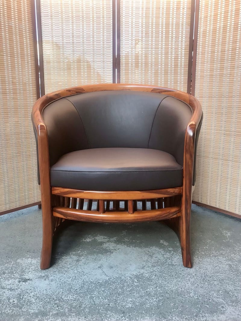 Yihao HDX8883 Giorgione Zebrano Wood Lounge Chair