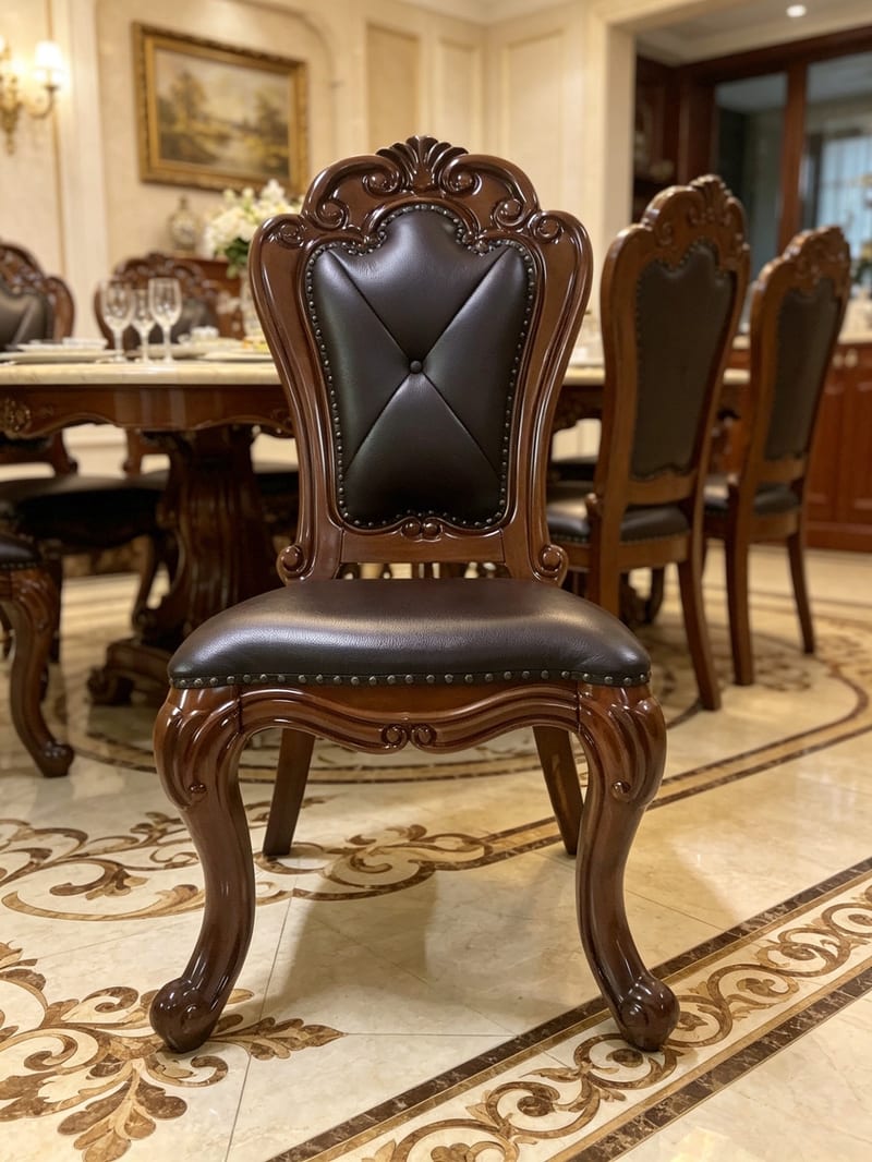 Yihao HDX8888 Giorgioni Zebrano Dining Chair with Leather Seat