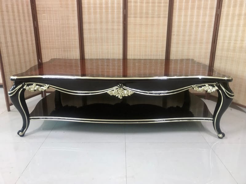 深圳歐美公館 HDX6005 法式樺木長茶几 黑檀色