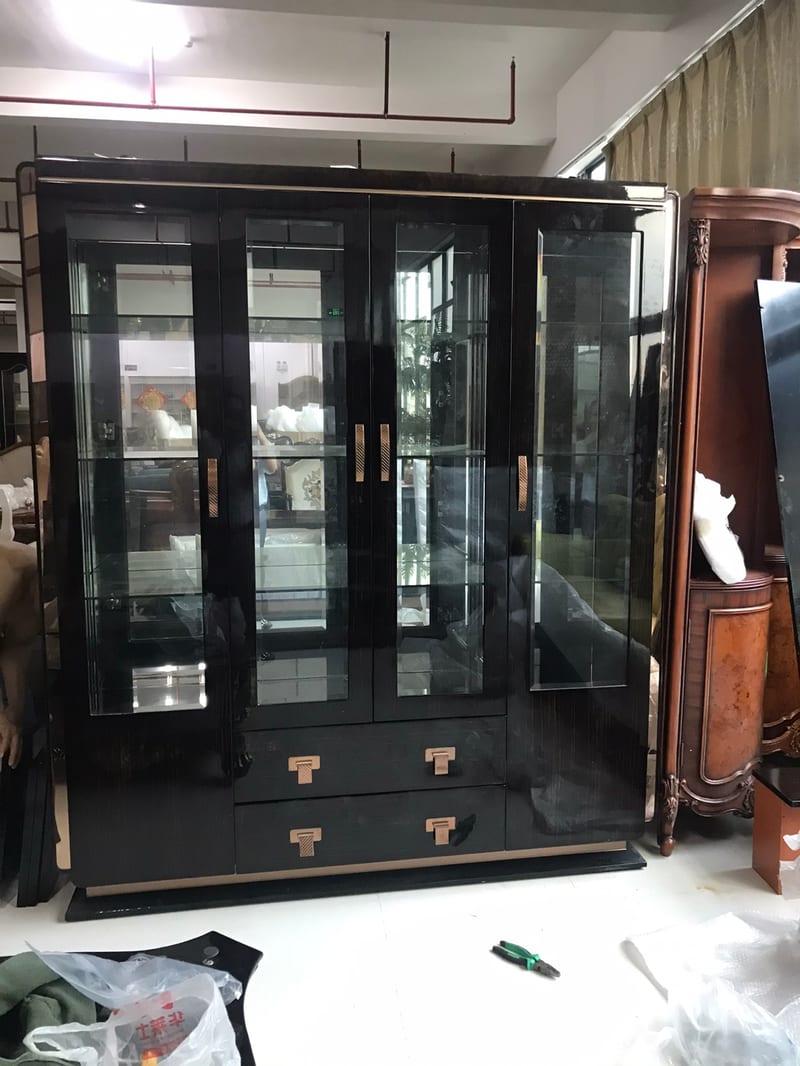 歐美公館 HDX9001 四門酒櫃 黑檀色鋼琴烤漆