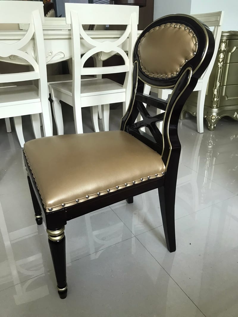Oumei Gongguan HDX6001 French Solid Birch Leather Vanity Chair