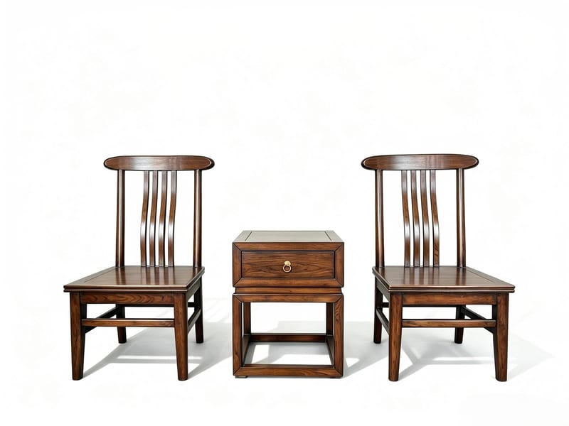 Meilele Chunpu Chinese Red Oak Lounge Chair Set