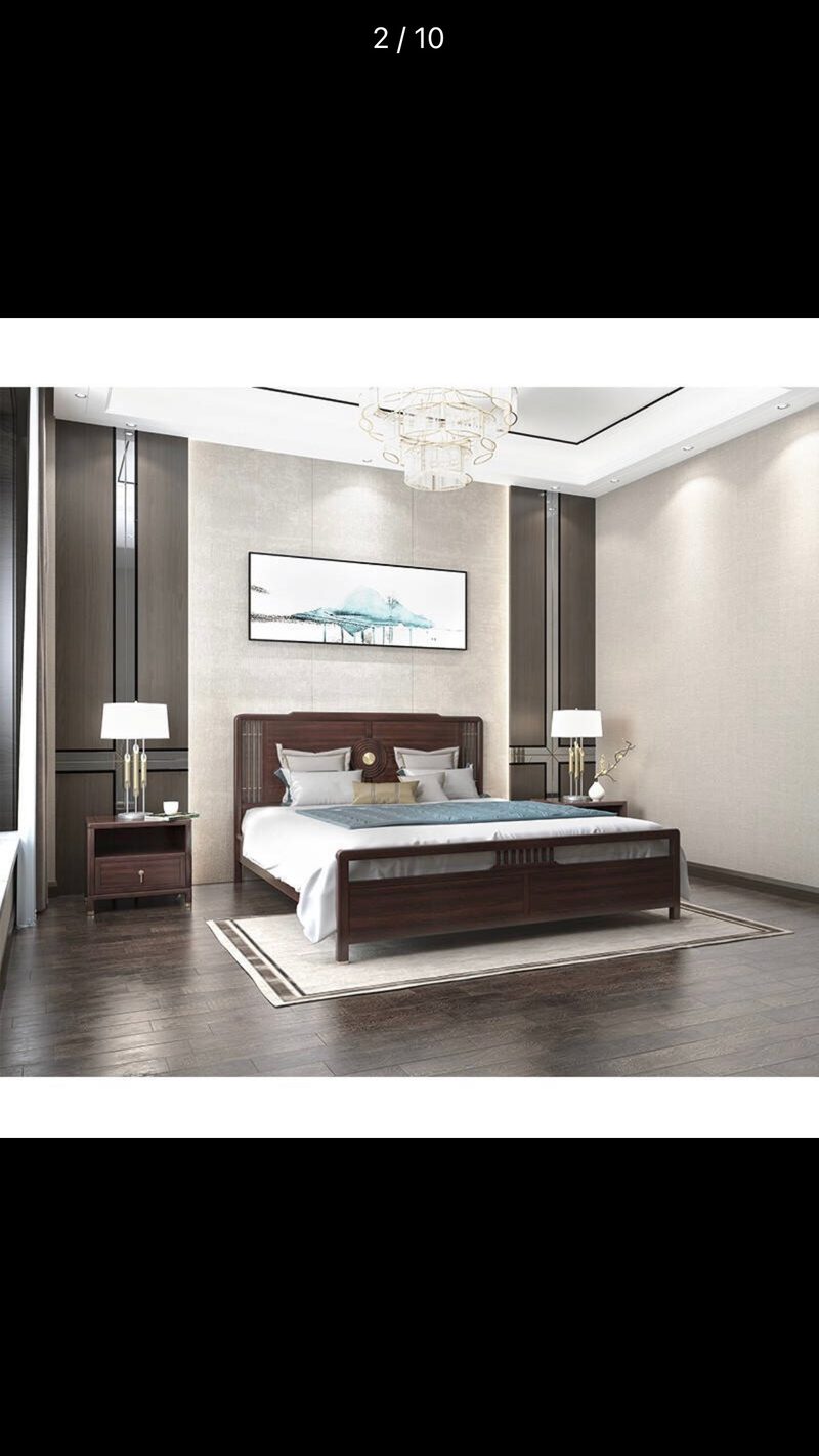 Zuomufang HDXA1620-5 Solid Wood Queen Bed