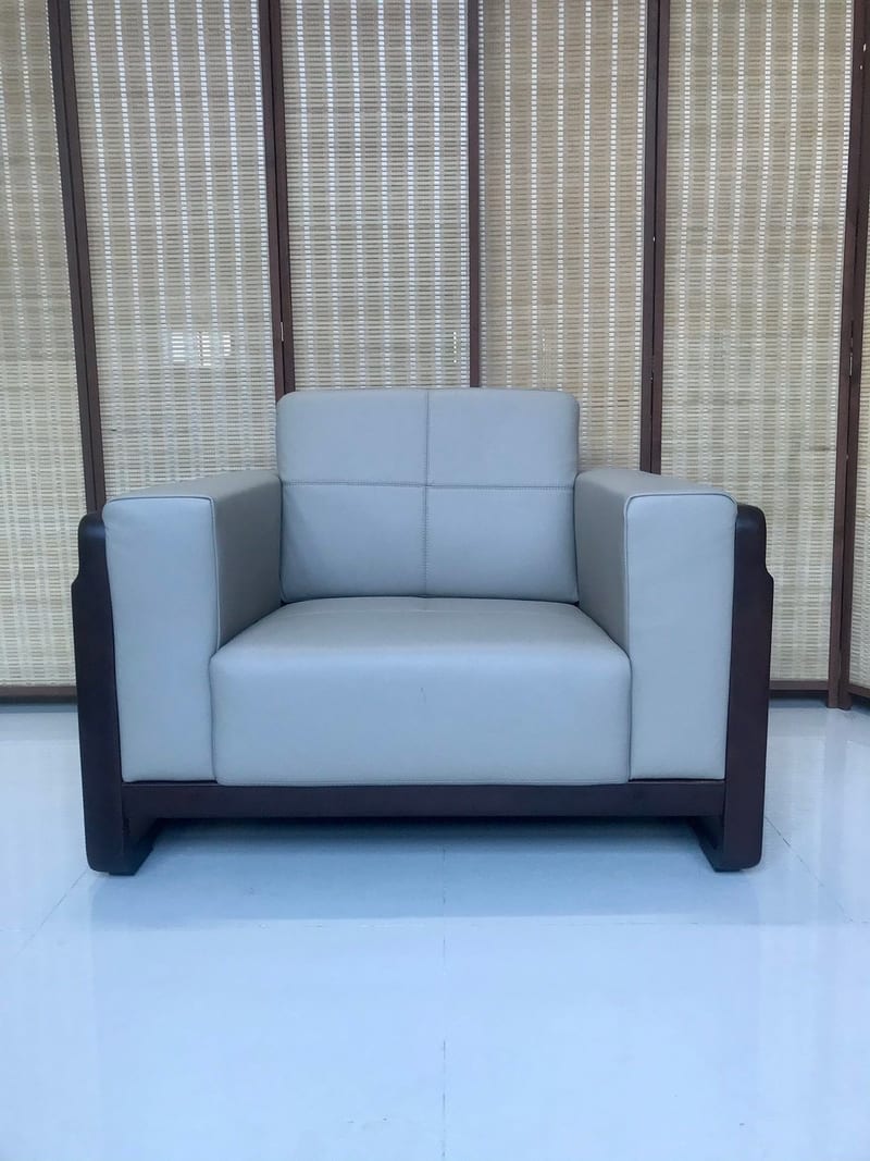 Shenzhen Youzhi HDX1368 Ebony Wood & Leather Single Sofa