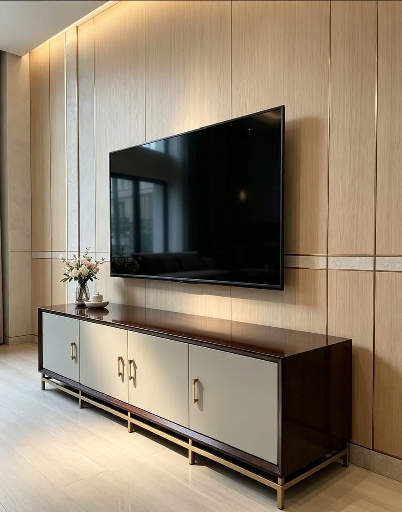 mextra MCLF08X-A Wood Veneer TV Stand