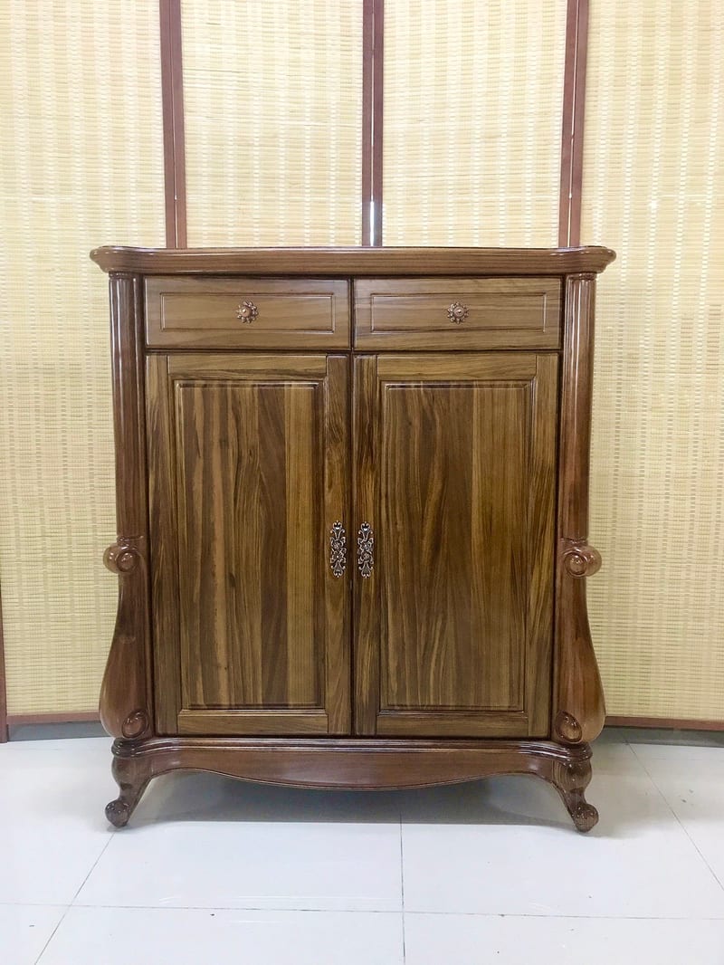 Wujin Bojue Solid Wood Shoe Cabinet with 2 Doors & 2 Drawers