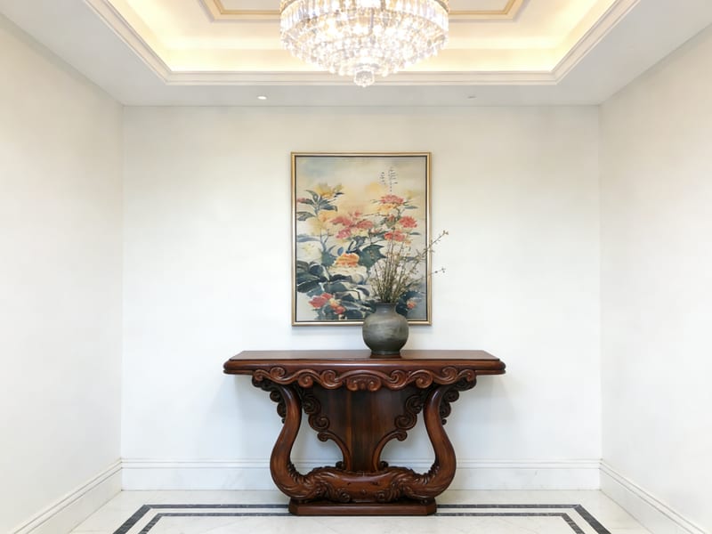 Geniste HDX8888 Solid Zebrawood Entryway Console