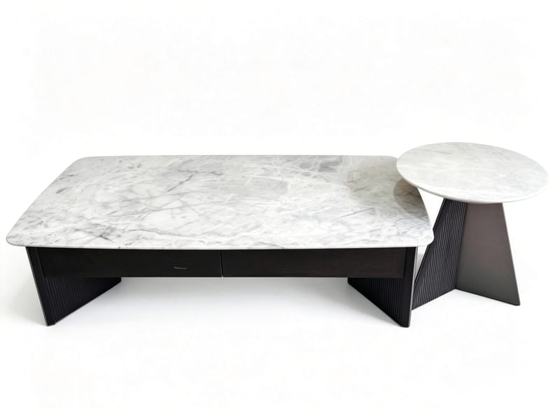 G·T home Long Coffee Table, Stone Top