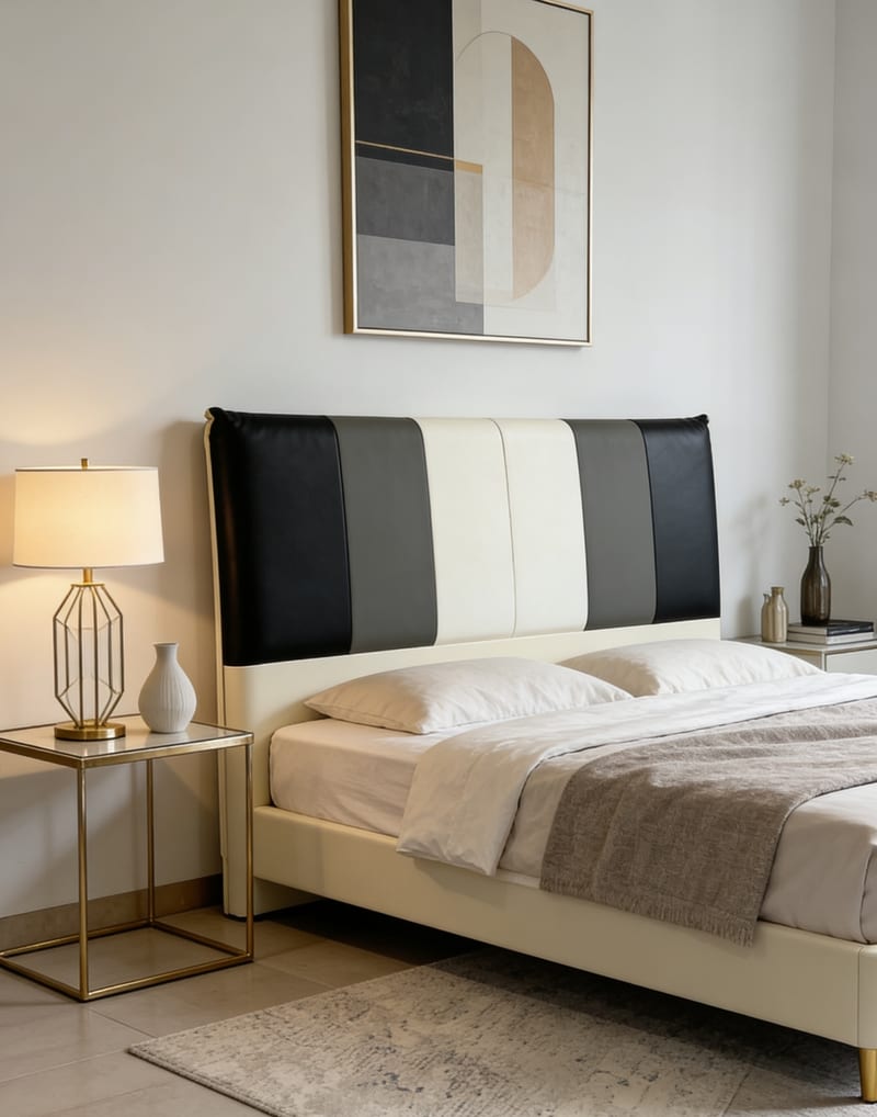 Silibidi No.9 Headboard Leather Bed
