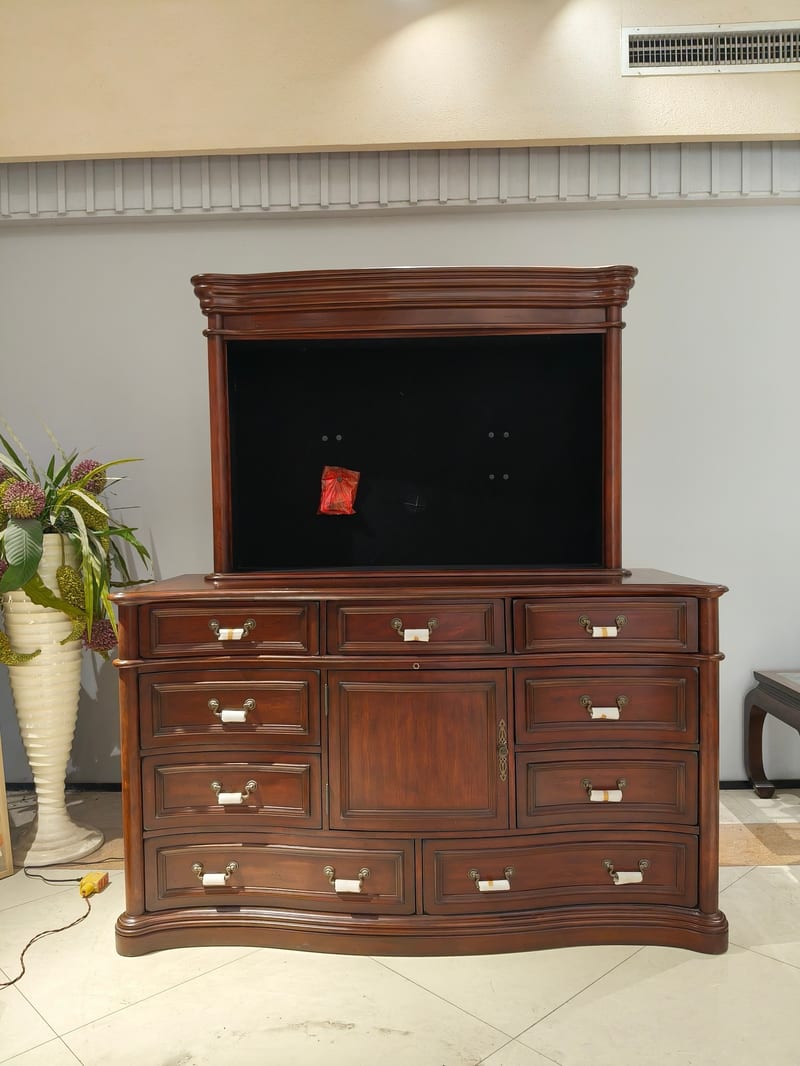 American Distressed Birch TV Stand & Vanity