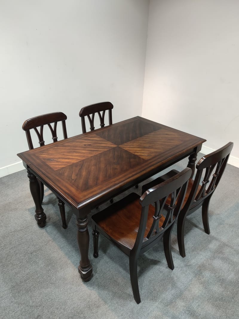 American Solid Wood Dining Table & Chair Set