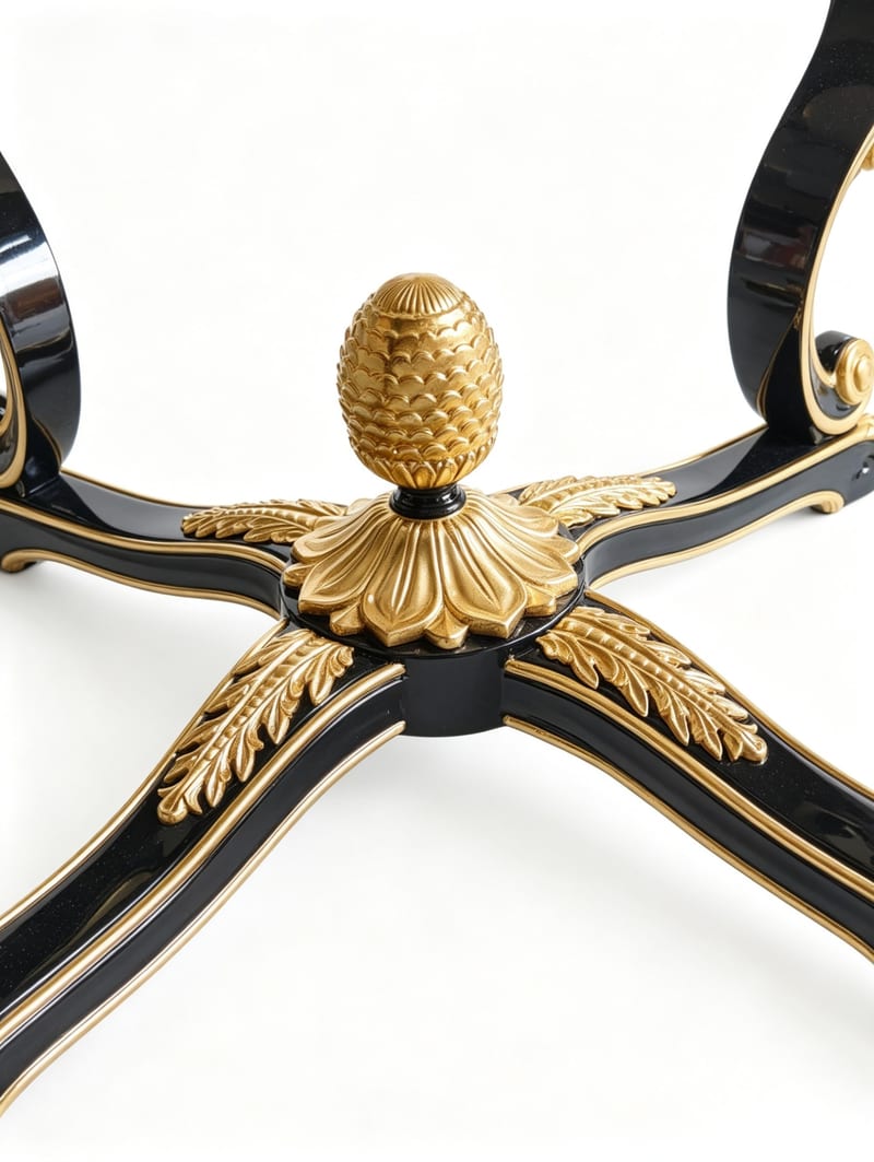 LIFEDBO LX-1010 Gold-Leaf Solid Wood Dining Table