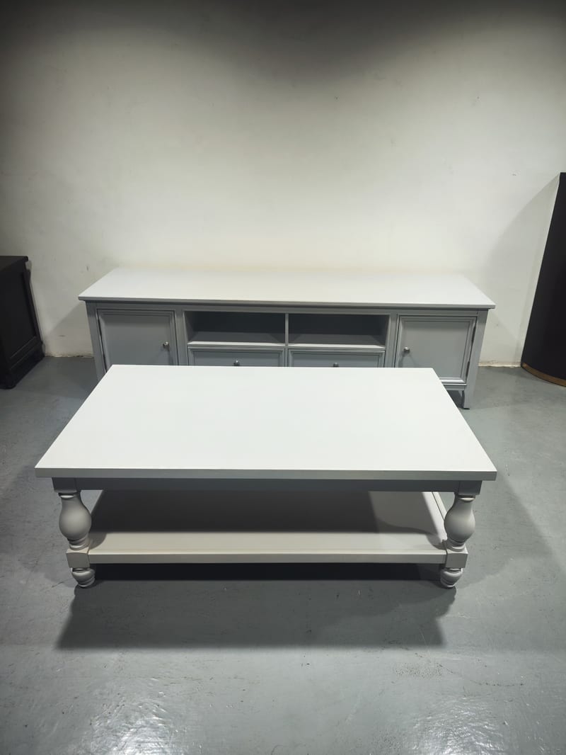 Light Gray Two-Tier Rectangular Coffee Table
