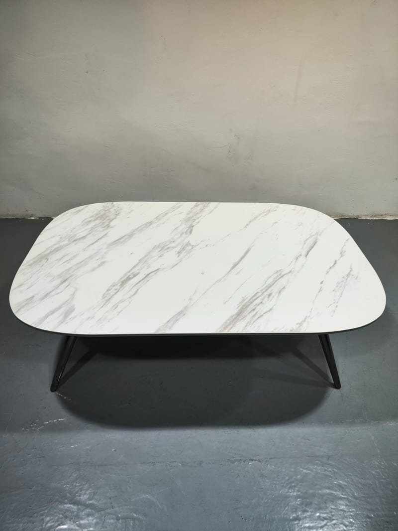 FC Sintered Stone Rectangular Coffee Table, Rounded Corners