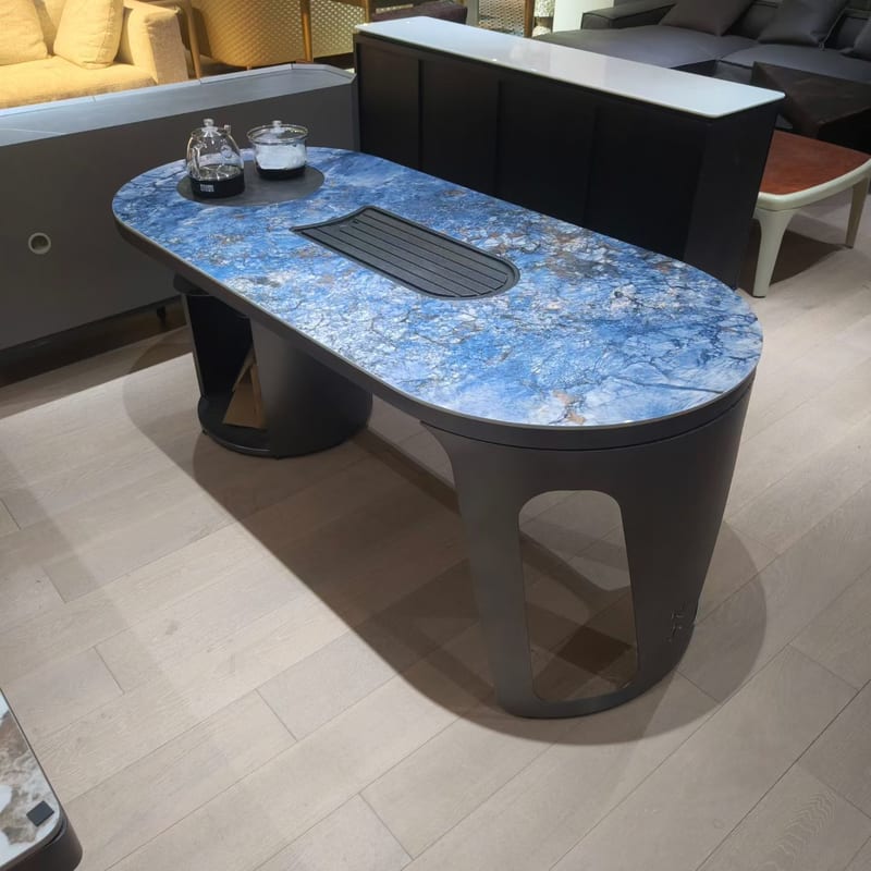 Italian Minimalist Sintered Stone Long Tea Table with Kettle