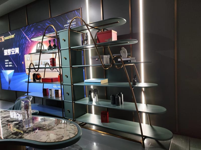 CK Lake Blue Metal Freestanding Shelf