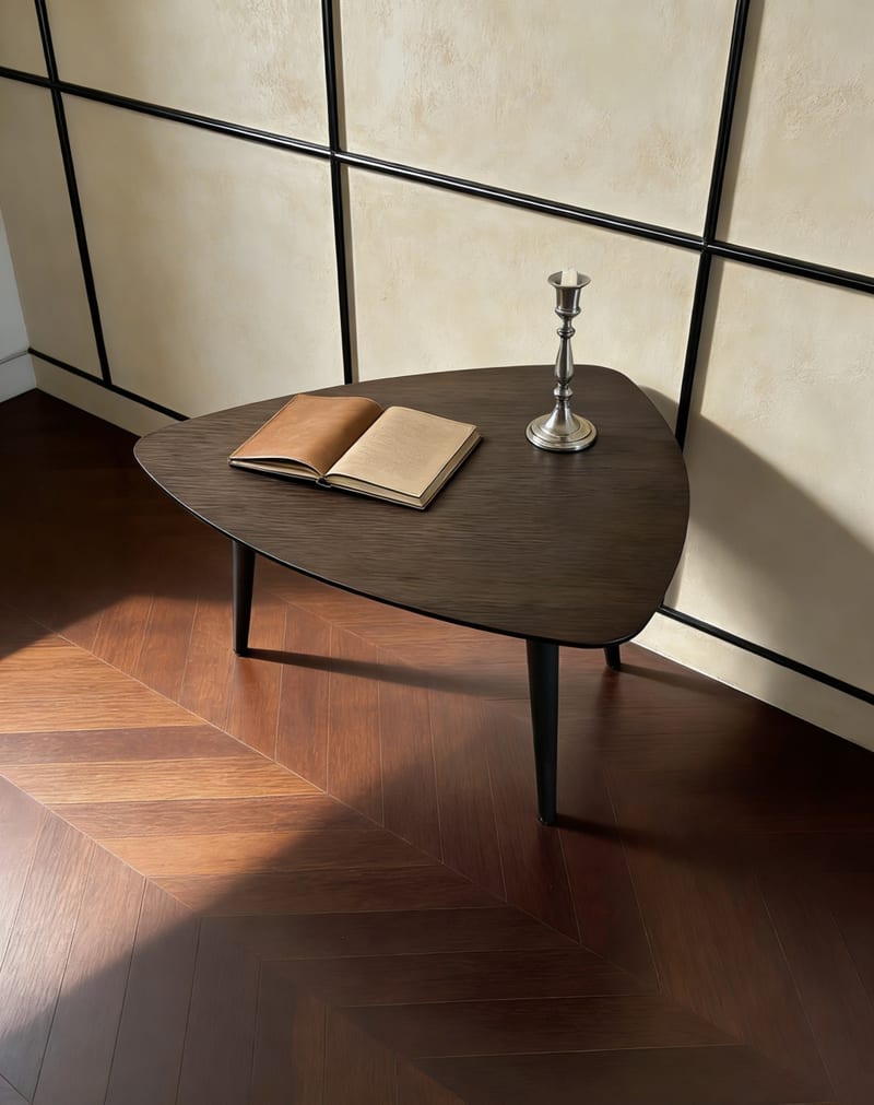 CK SL1511 Walnut Triangle Side Table