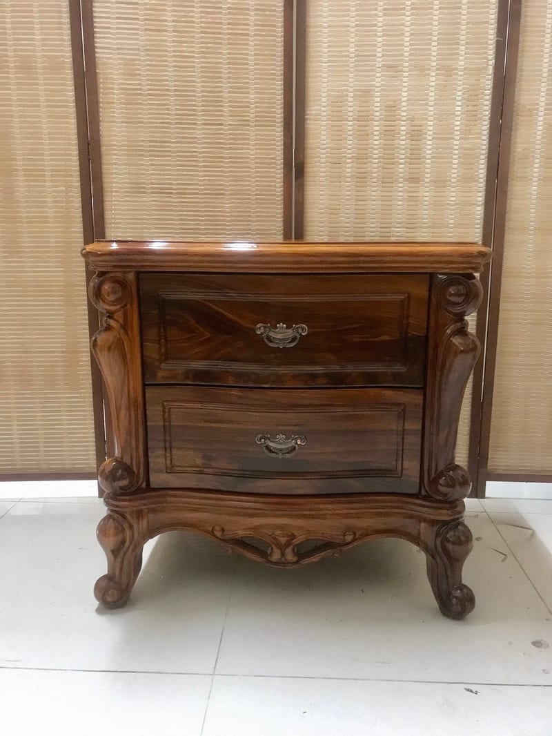 HDX8888 Solid Wood French Nightstand in Dark Brown