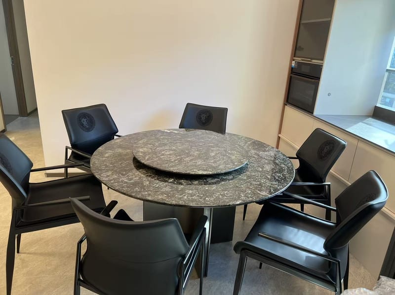 SheShi Platinum Diamond Round Stone Dining Table