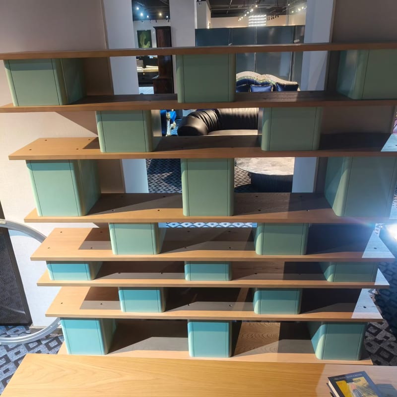 Ash Veneer Open-Shelf Bookcase & Display Cabinet