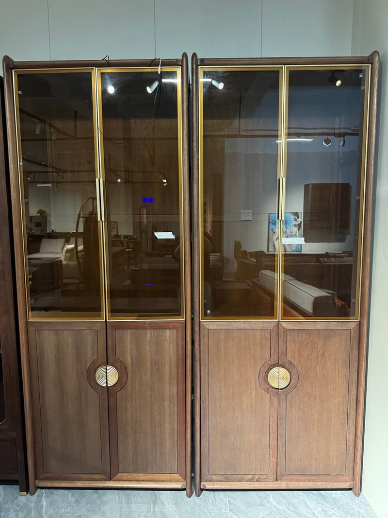 Heyan Wu Series Solid Wood File Cabinet, Walnut Tone