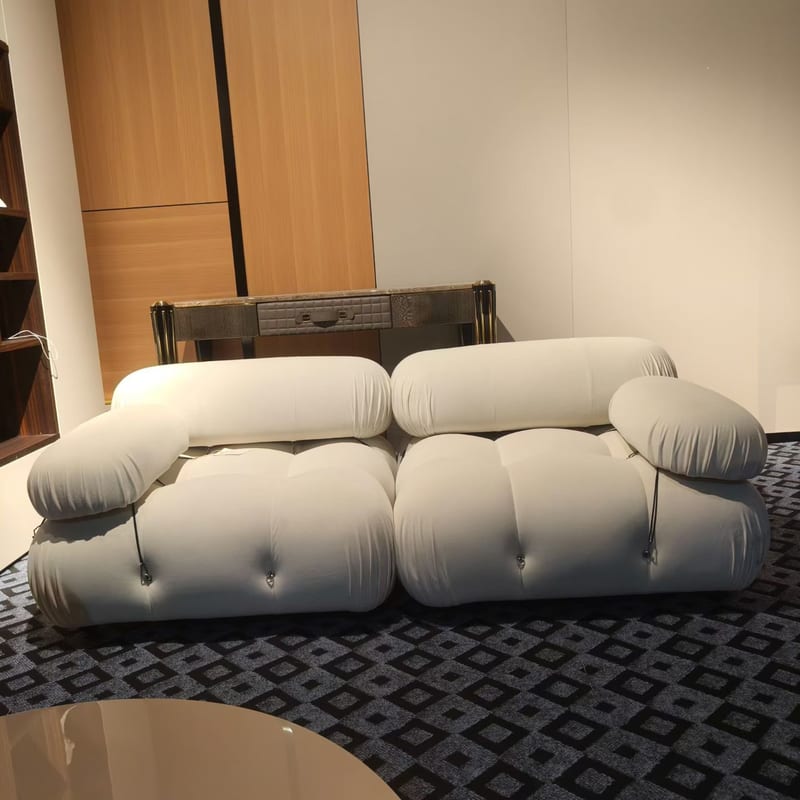 Dechi Modern Minimalist Cream 3-Seater Fabric Sofa