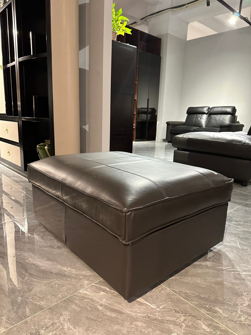 YI Home Lihute Leather Storage Ottoman