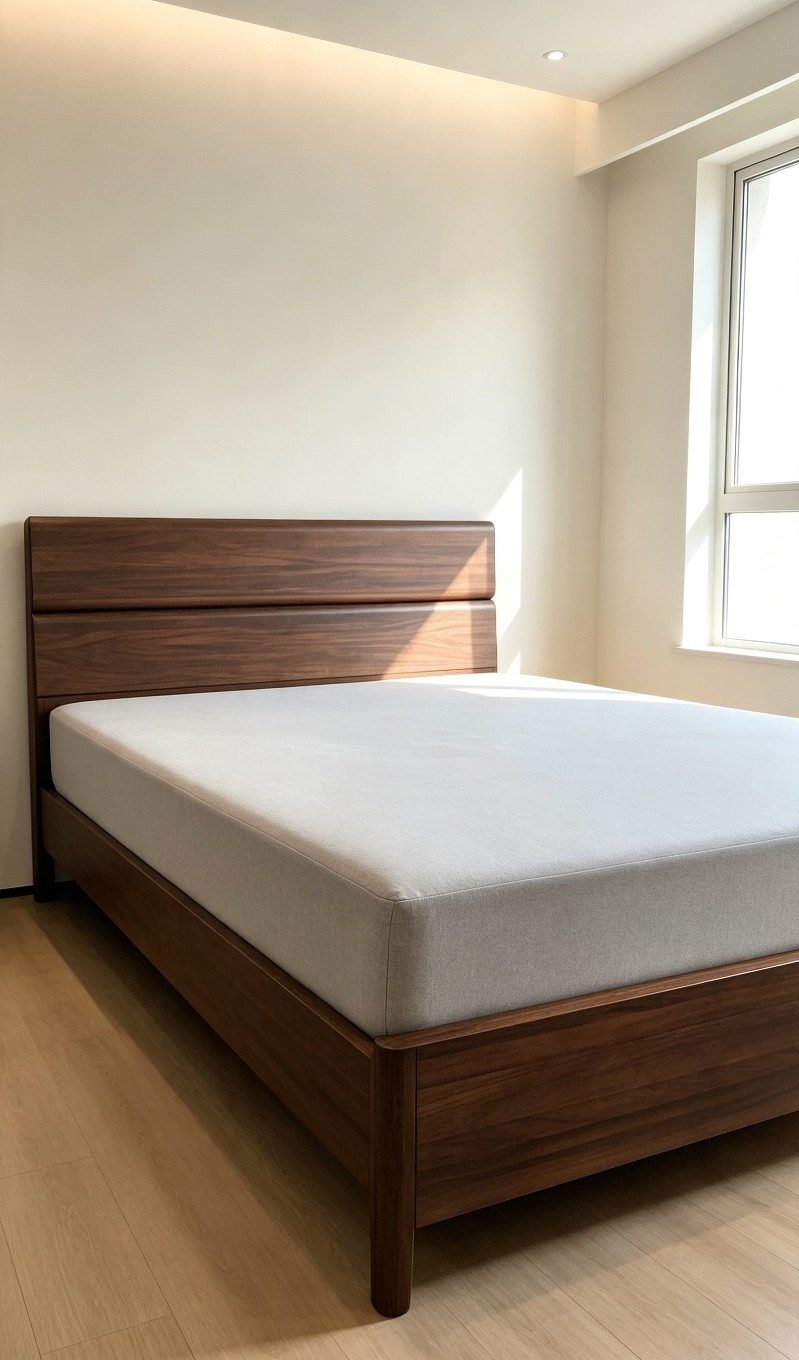 Imported Walnut Solid Wood Queen Bed