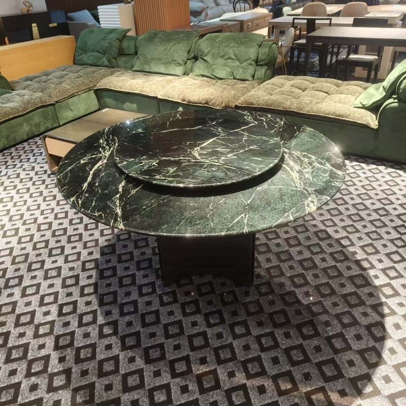 Modern Round Prada Green Marble Dining Table