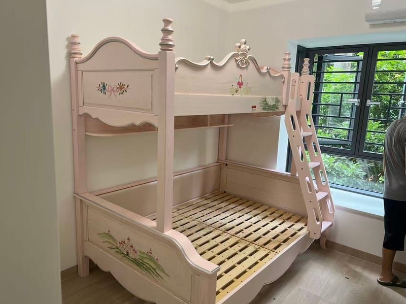 Dream Years 8738 Solid Ash Wood Kids Bunk Bed