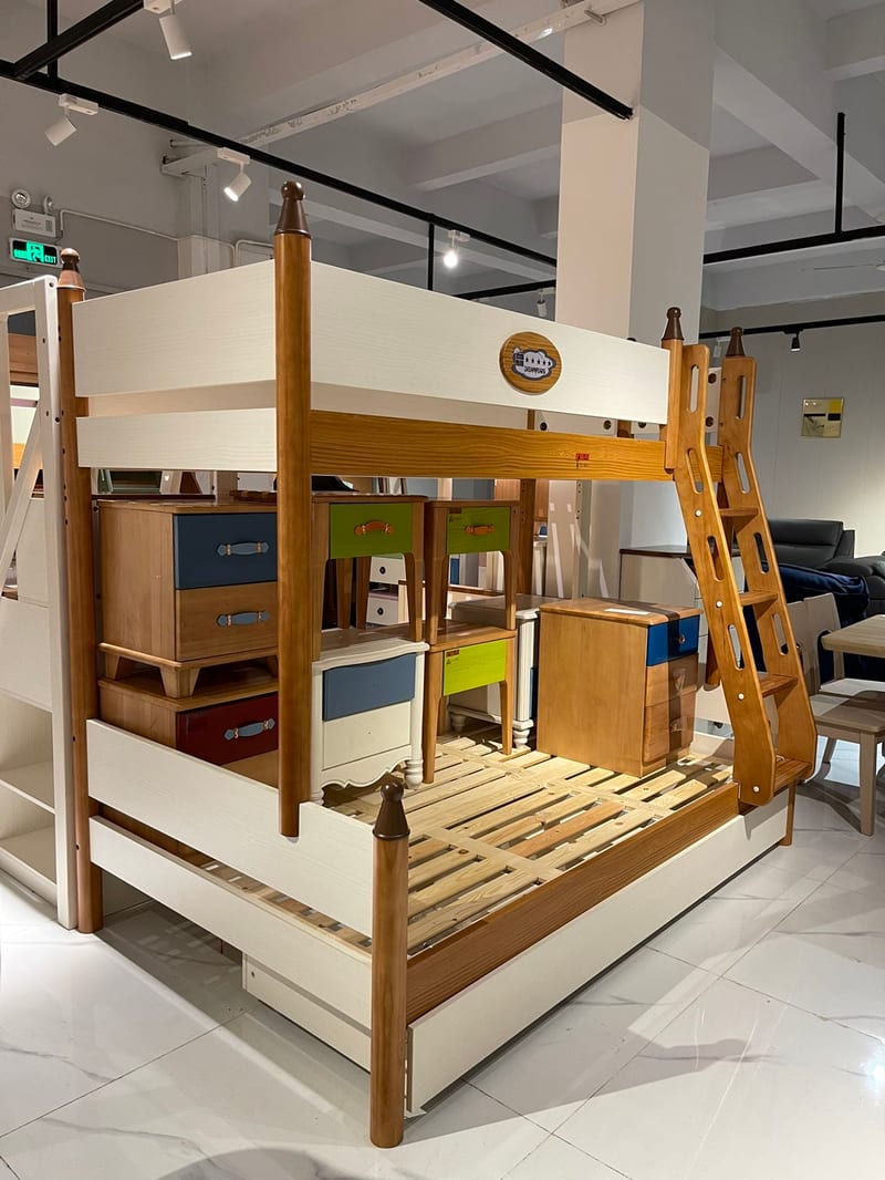 Dream Years 5002 White Cherry Wood Bunk Bed