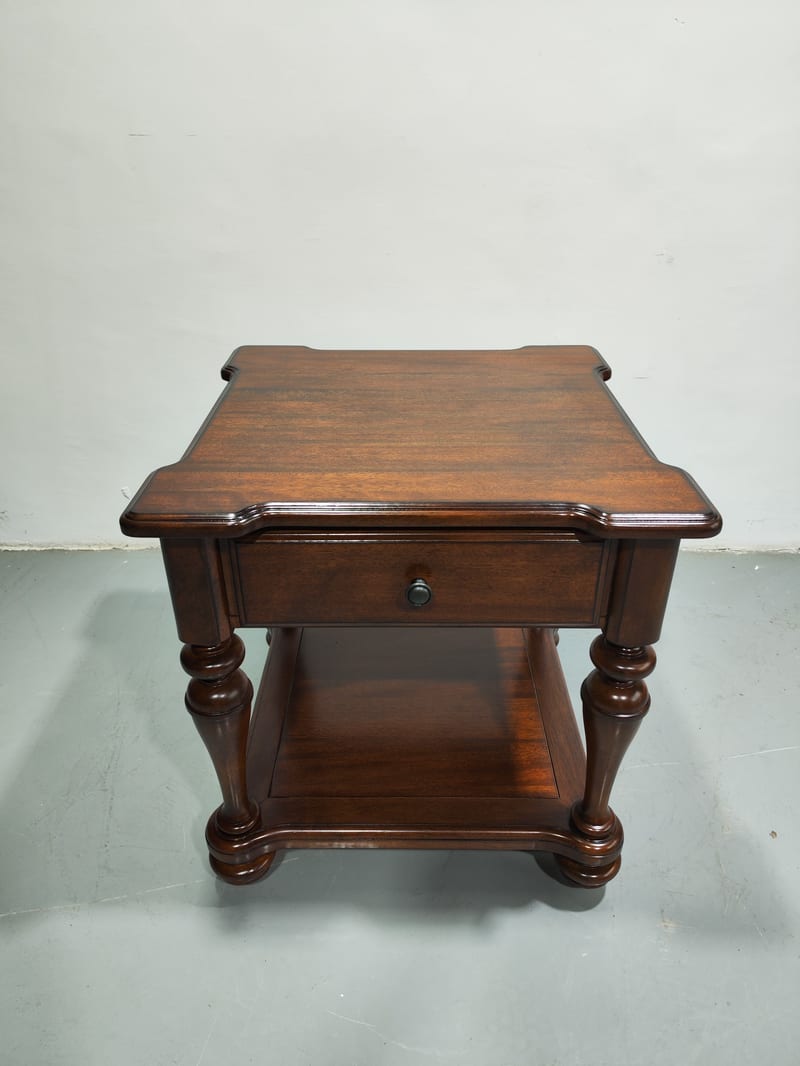 American-Style Solid Mahogany Square Corner Table