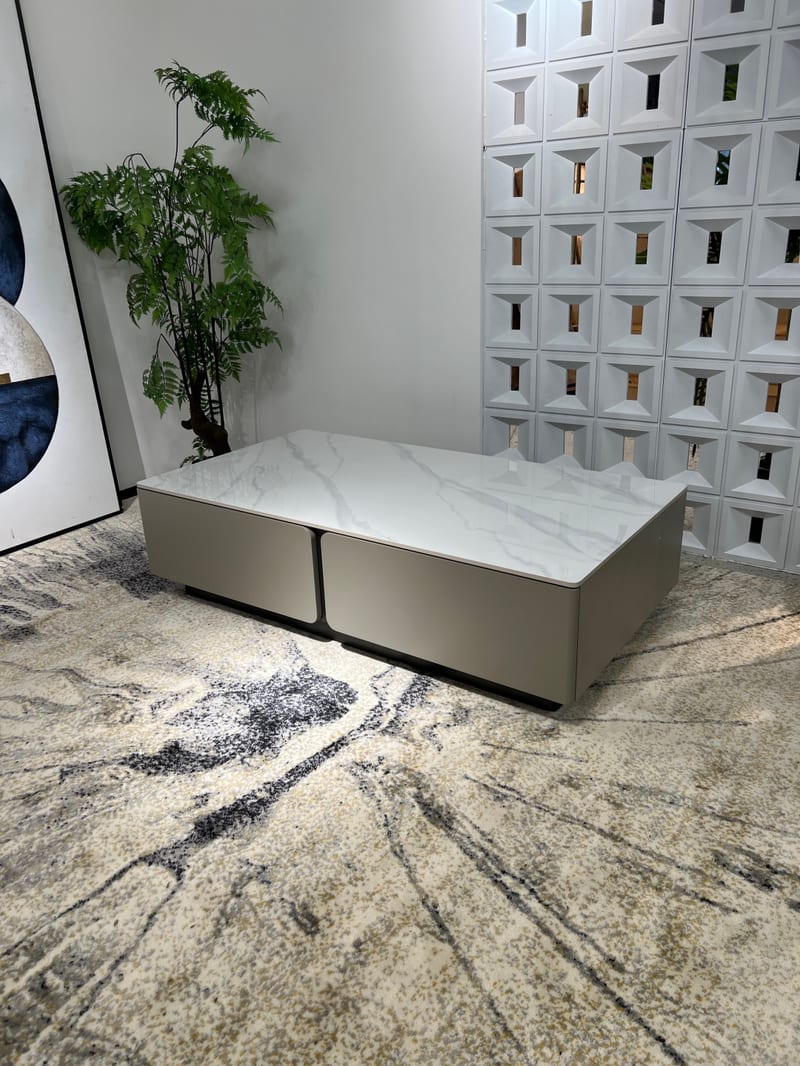 Deshang CJ-131 Sintered Stone Coffee Table, Khaki
