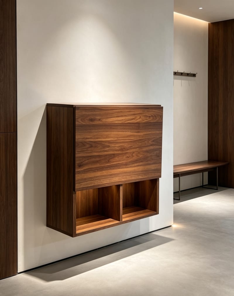 Renhao Fengshang 5303C Wall-Mounted Modular Cabinet, Walnut Brown