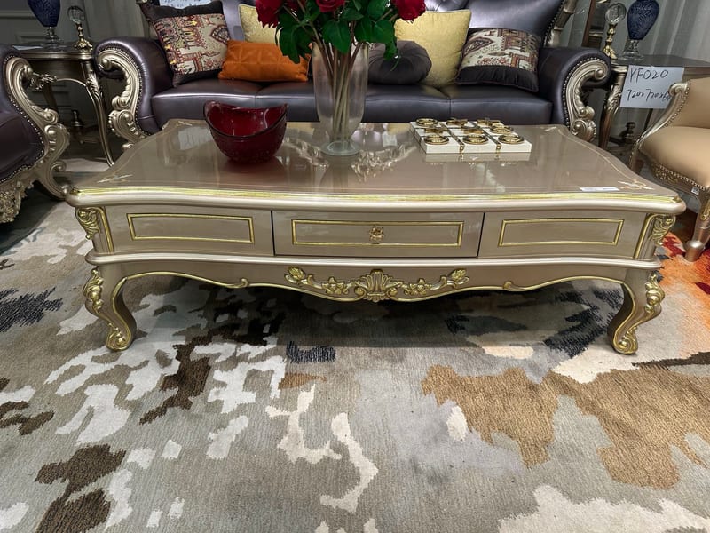 Baojule YF008B French Beech Coffee Table, Champagne Gold