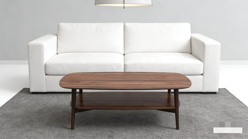 Renhao Finland Solid Walnut Oval Coffee Table