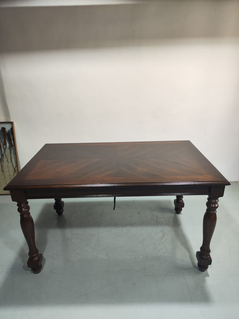 American Solid Wood Rectangular Dining Table, Dark Brown